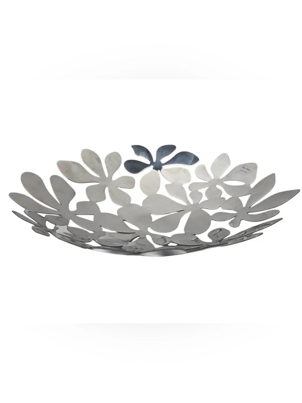 Vintage IKEA STOCKHOLM Monika Mulder 17” Stainless Steel Floral Bowl